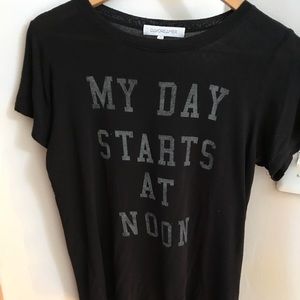 “My Day Starts At Noon” graphic tee by Daydreamer